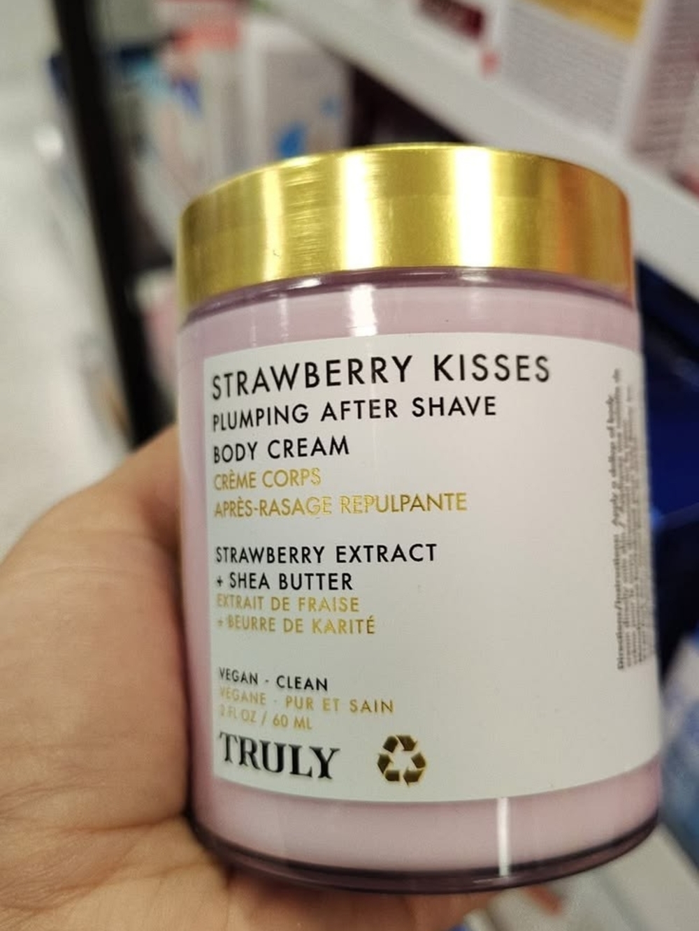 TRULY Strawberry Kisses Plumping After Shave Body Cream - Pink & Gold